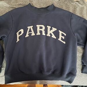 Parke Mockneck Sapphire and white L/XL